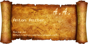 Anton Aszter névjegykártya
